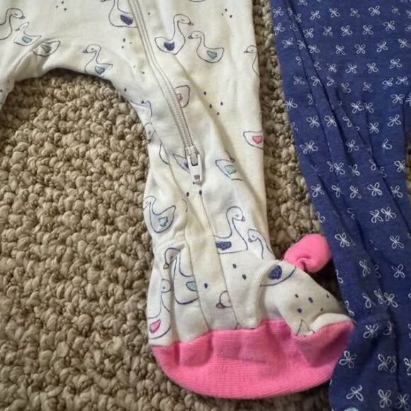 Bundle of 3 Cloud Island Infant Full Zip Sleepers 3-6 Month - Picture 3 of 4